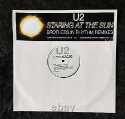 U2 STARING AT THE SUN 2 x12 UK VINYL PROMO SET FREE UNIQUE PIC OUTER WALLET